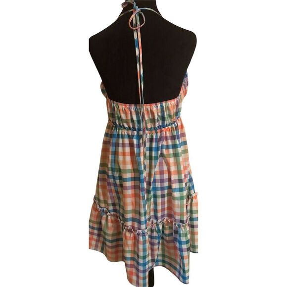 SHEIN Curve Plus Plaid Frill Trim Cami Dress Multicolor OXL - Picture 5 of 10